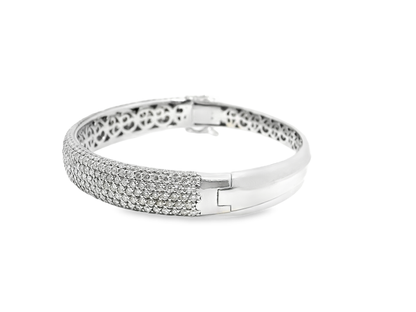 7.10Ct Diamond Bangle 14k White Gold