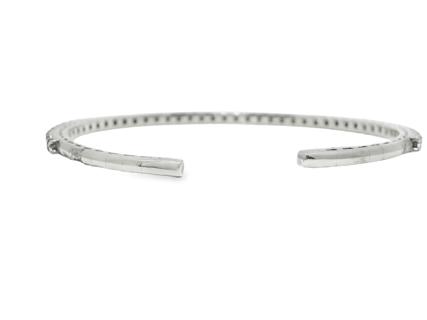 1.74CT Diamond Bangle 14k White Gold