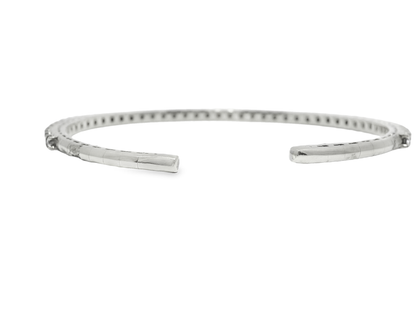 1.74CT Diamond Bangle 14k White Gold