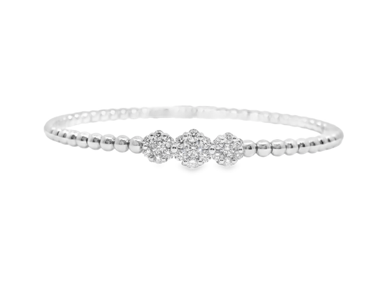 0.85CT Diamond Bangle 18k White Gold