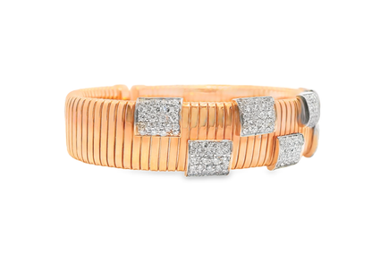 1.86CT Diamond Bangle 14k Rose Gold