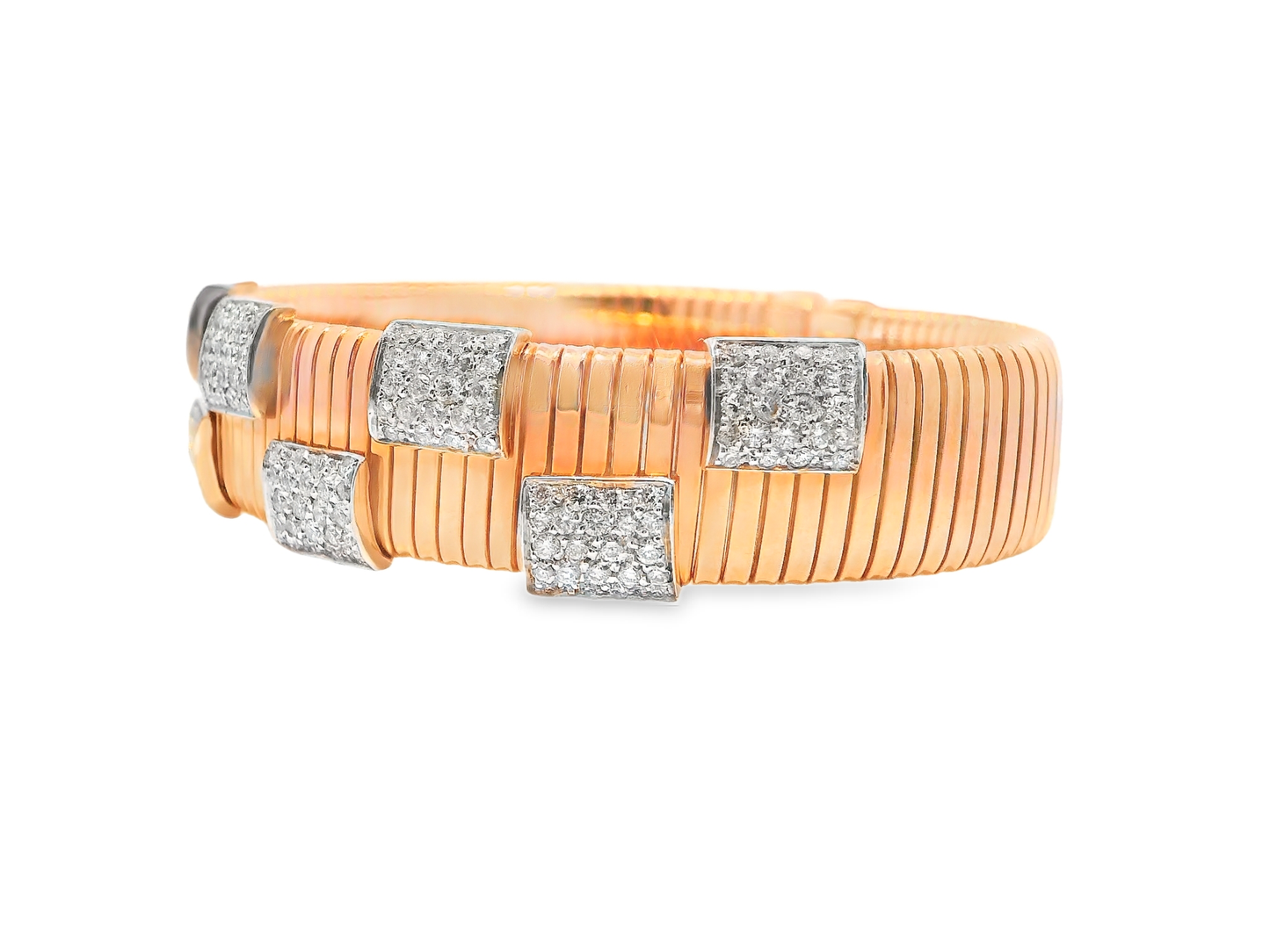 1.86CT Diamond Bangle 14k Rose Gold
