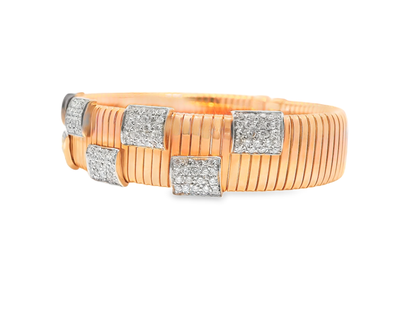 1.86CT Diamond Bangle 14k Rose Gold