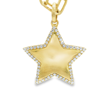 0.18CT Diamond Pendant 14k Yellow Gold