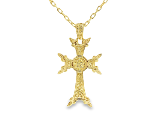 Plain Cross Pendant 14k Yellow Gold