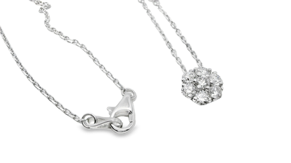 1.07CT Diamond Pendant 14k White Gold