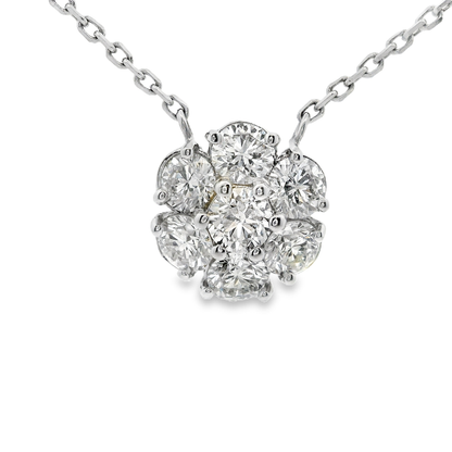 1.61CT Diamond Pendant 14k White Gold