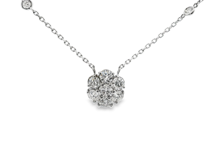 1.61CT Diamond Pendant 14k White Gold