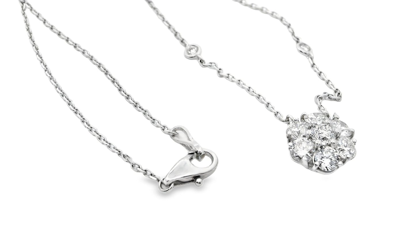 1.61CT Diamond Pendant 14k White Gold