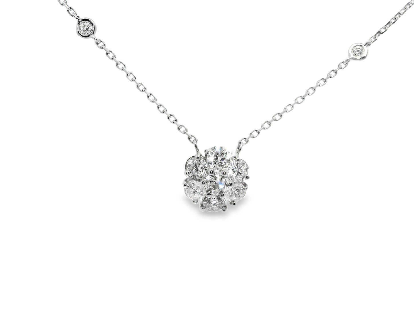 1.61CT Diamond Pendant 14k White Gold