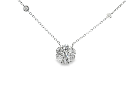 1.61CT Diamond Pendant 14k White Gold
