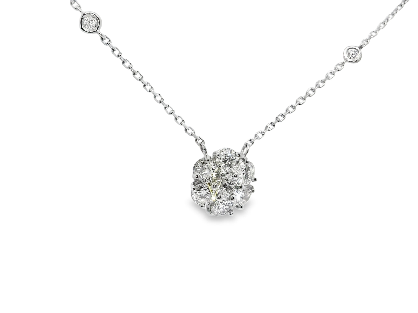 1.61CT Diamond Pendant 14k White Gold