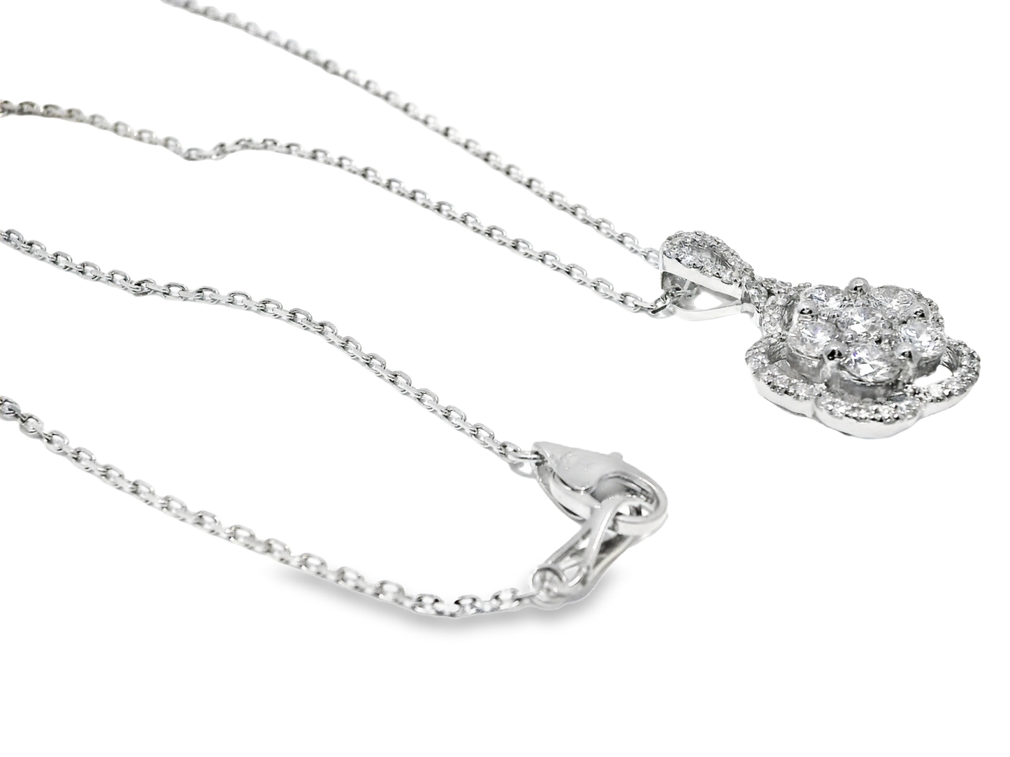 1.20CT Diamond Pendant 14k White Gold