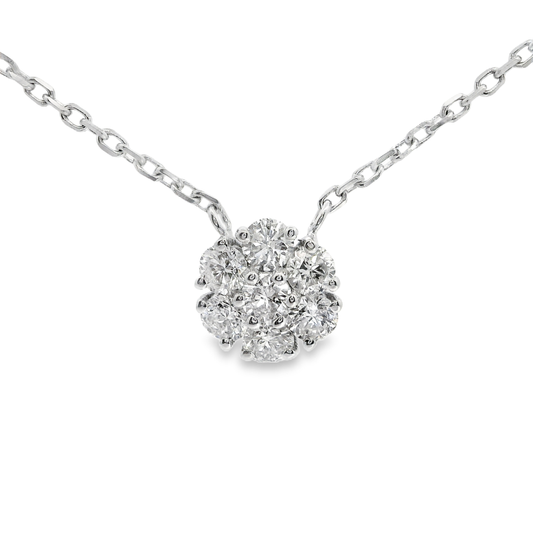 0.83CT Diamond Pendant 14k White Gold