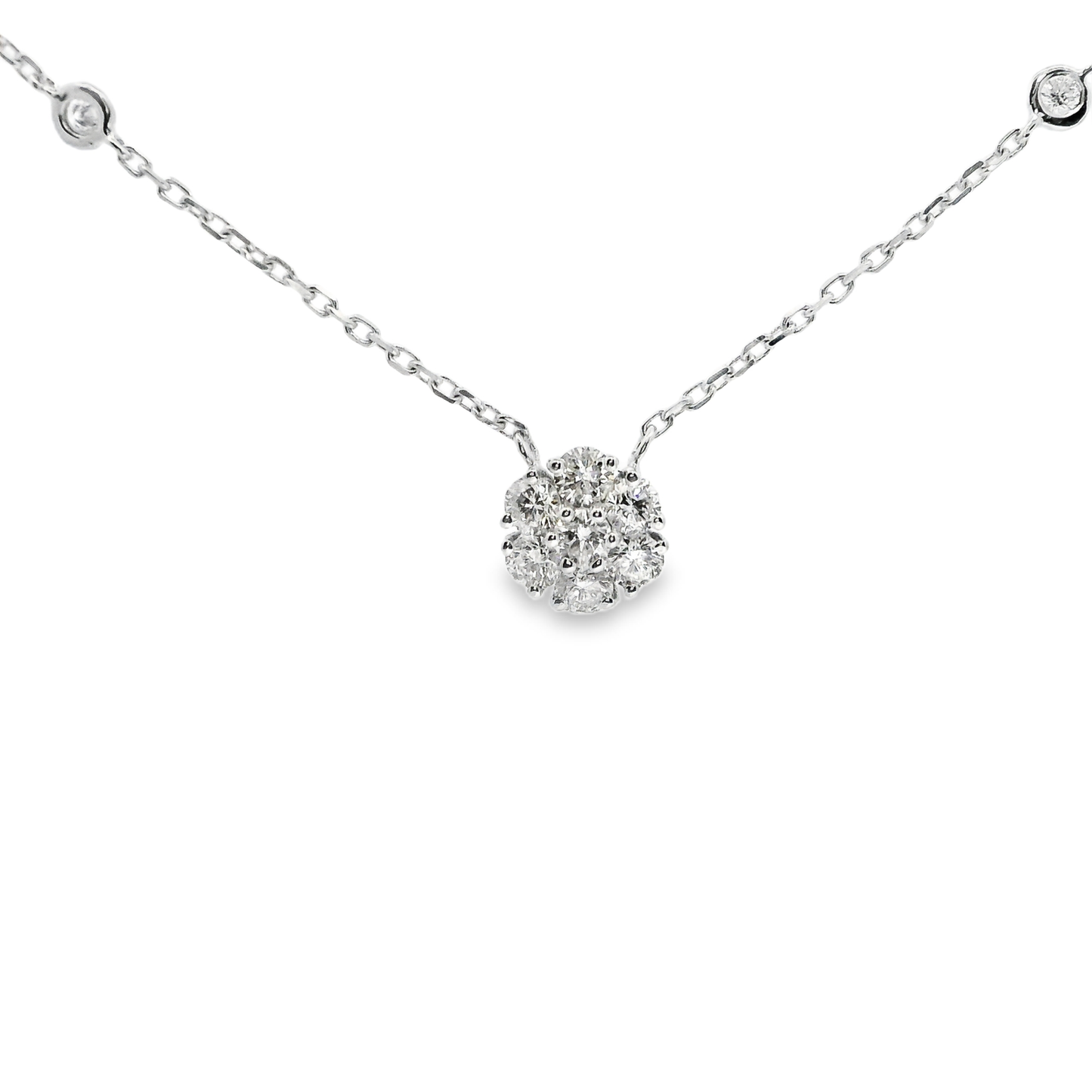 0.83CT Diamond Pendant 14k White Gold
