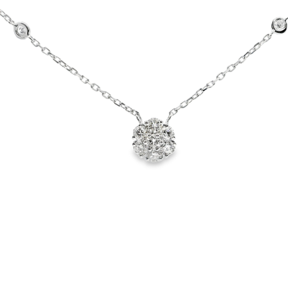 0.83CT Diamond Pendant 14k White Gold