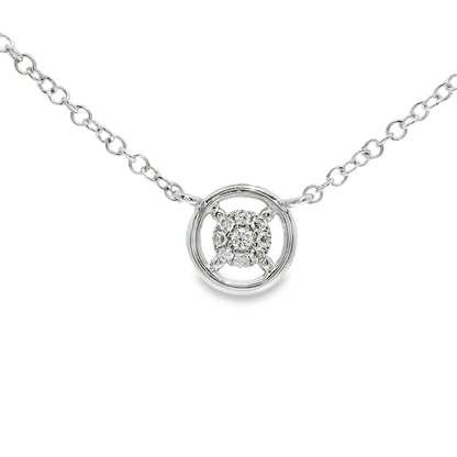 0.09CT Diamond Pendant 14k White Gold