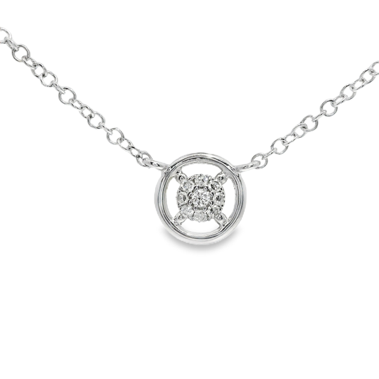 0.09CT Diamond Pendant 14k White Gold