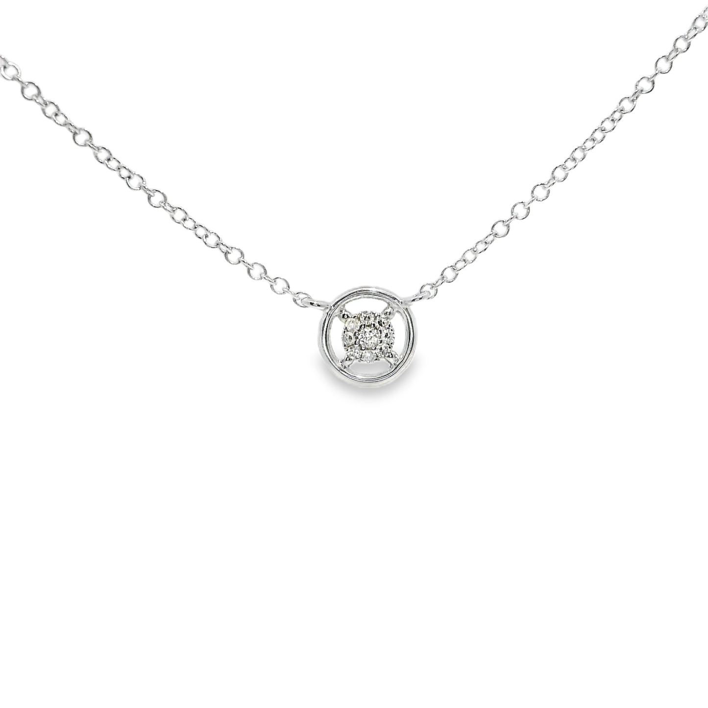 0.09CT Diamond Pendant 14k White Gold