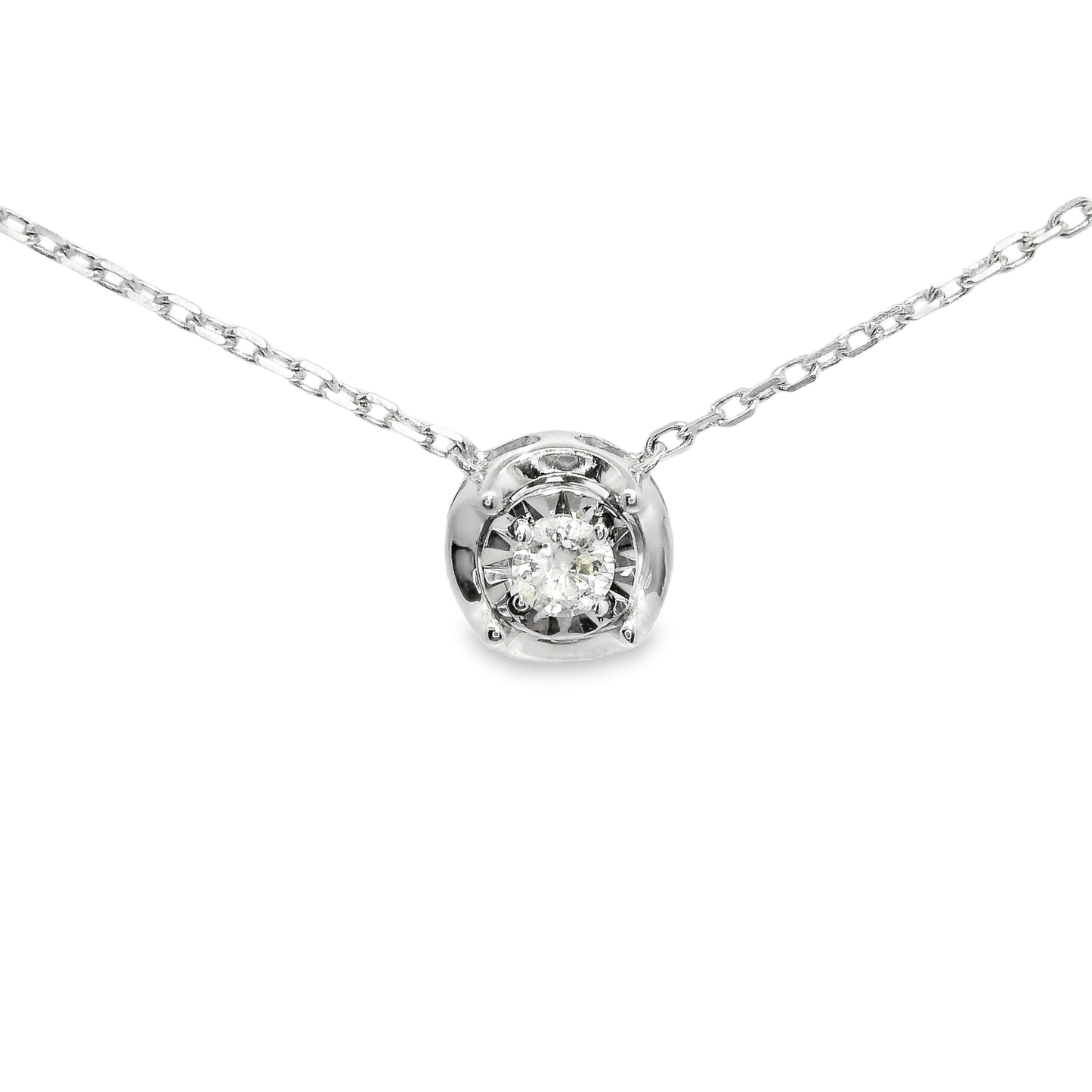 0.09Ct Diamond Pendant 14k White Gold