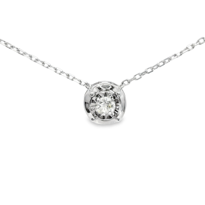 0.09Ct Diamond Pendant 14k White Gold