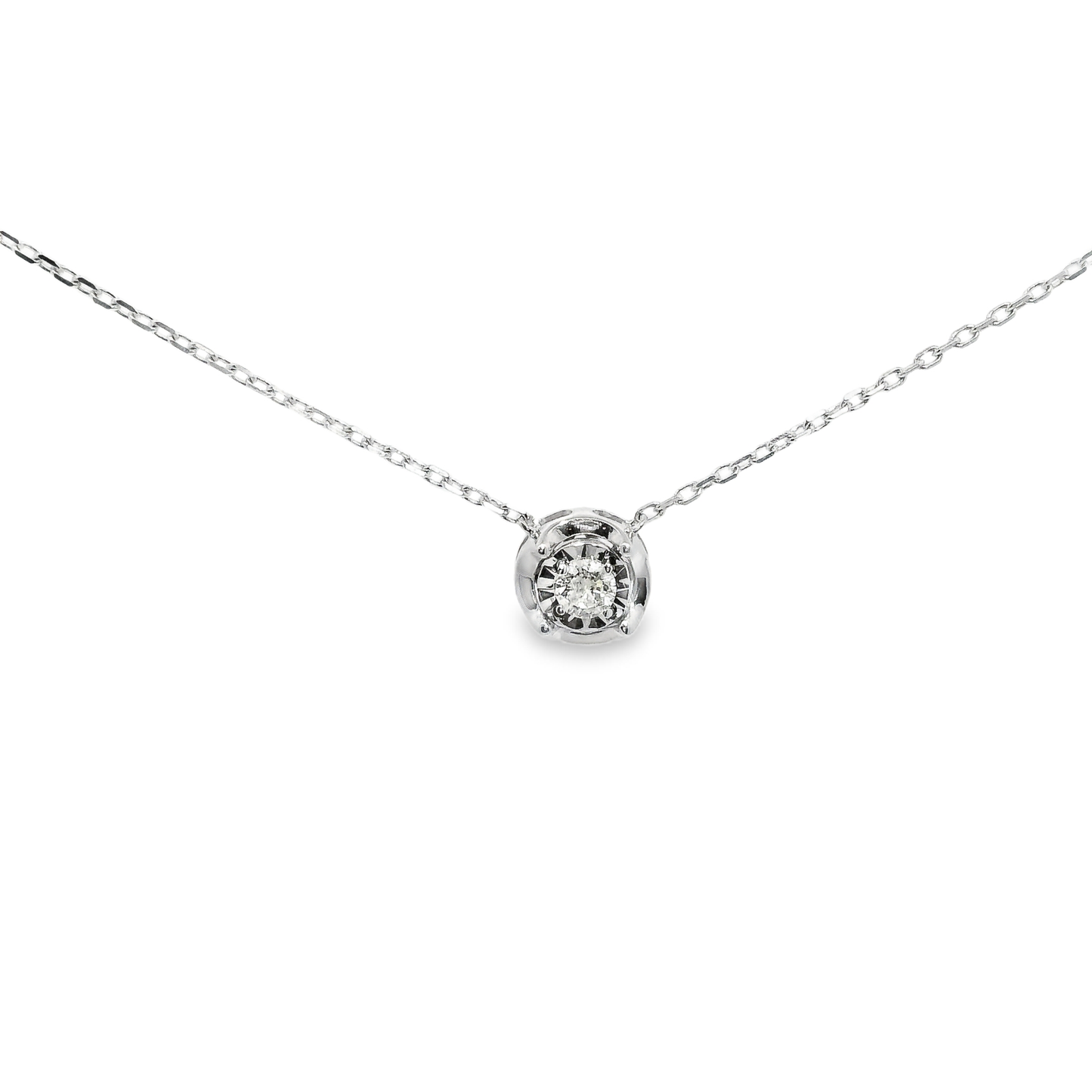 0.09Ct Diamond Pendant 14k White Gold