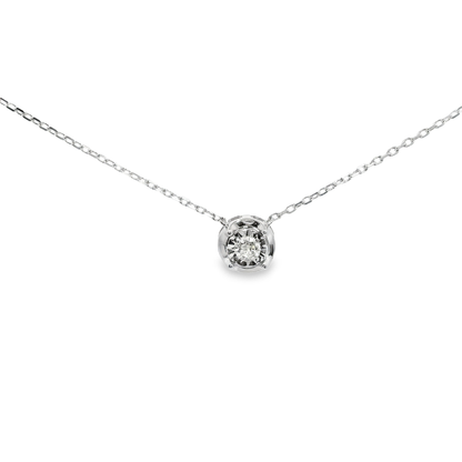0.09Ct Diamond Pendant 14k White Gold