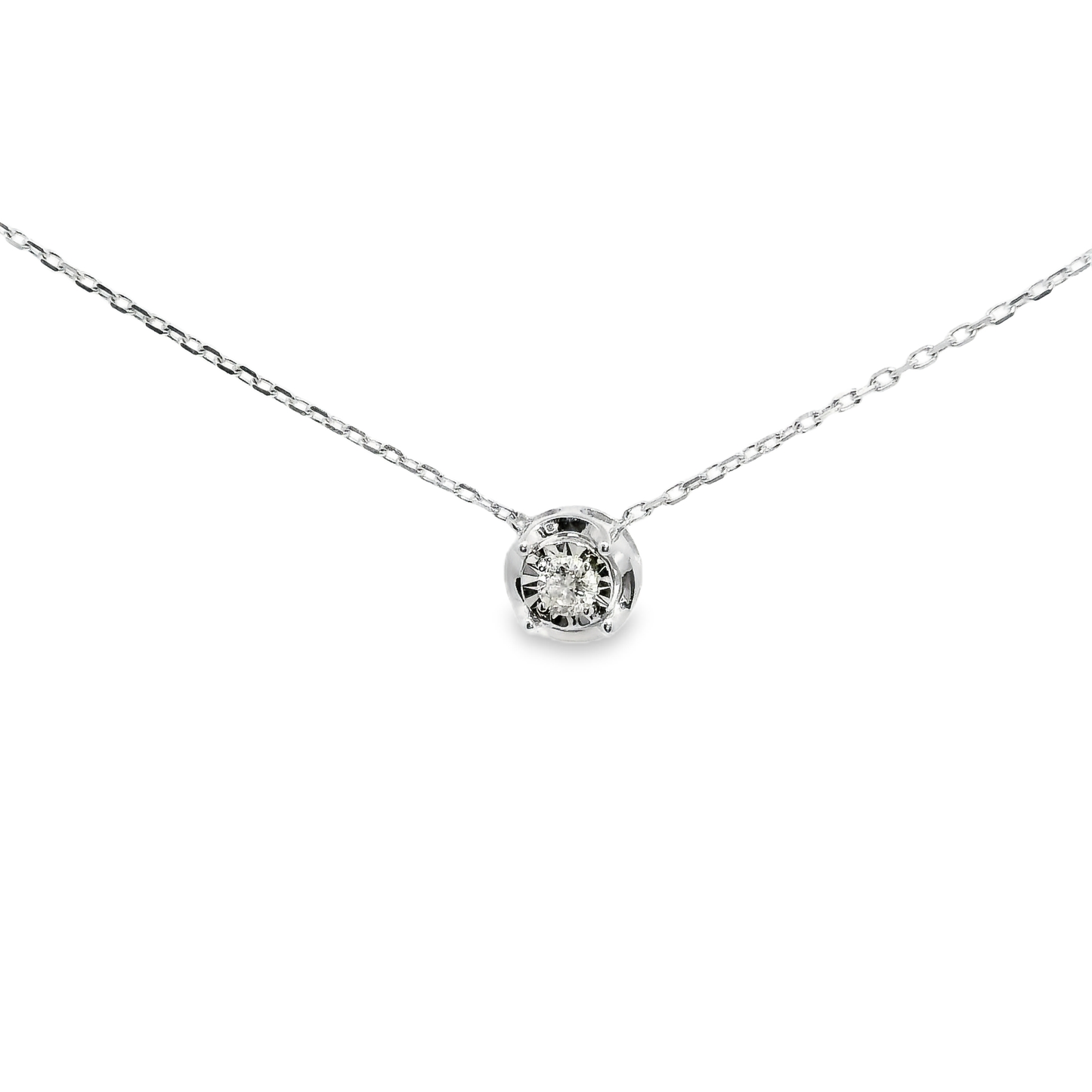 0.09Ct Diamond Pendant 14k White Gold