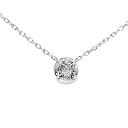 0.03CT Diamond Pendant 14k White Gold