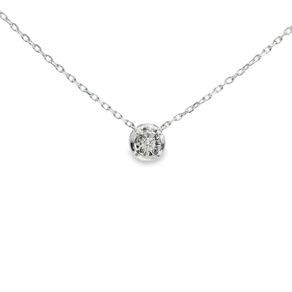 0.03CT Diamond Pendant 14k White Gold