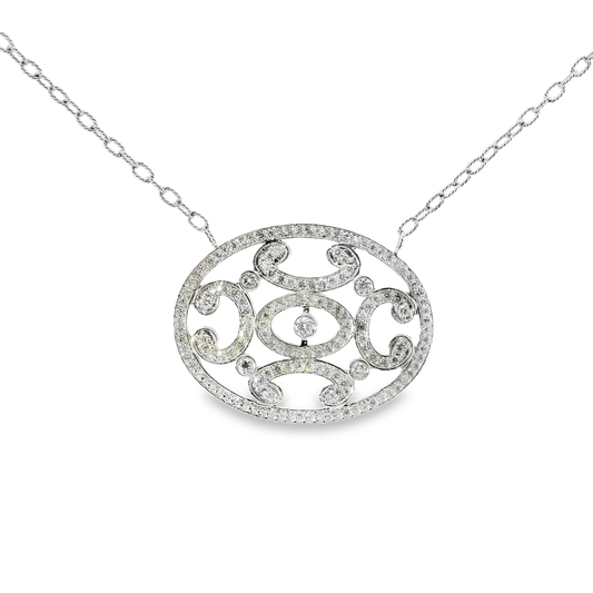 1.57CT Diamond Pendant 14k White Gold