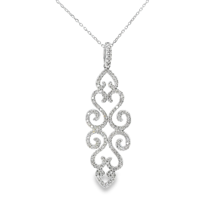 0.62CT Diamond Pendant 14k White Gold