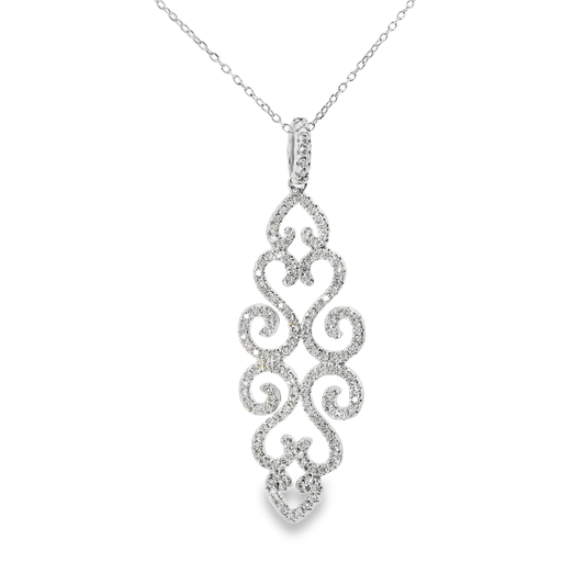 0.62CT Diamond Pendant 14k White Gold