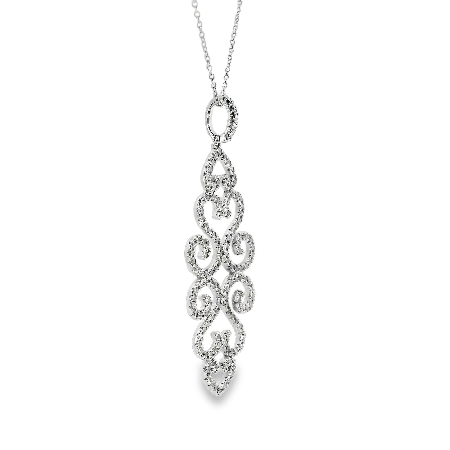 0.62CT Diamond Pendant 14k White Gold
