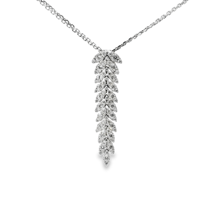 1.55Ct Diamond Pendant 14k White Gold