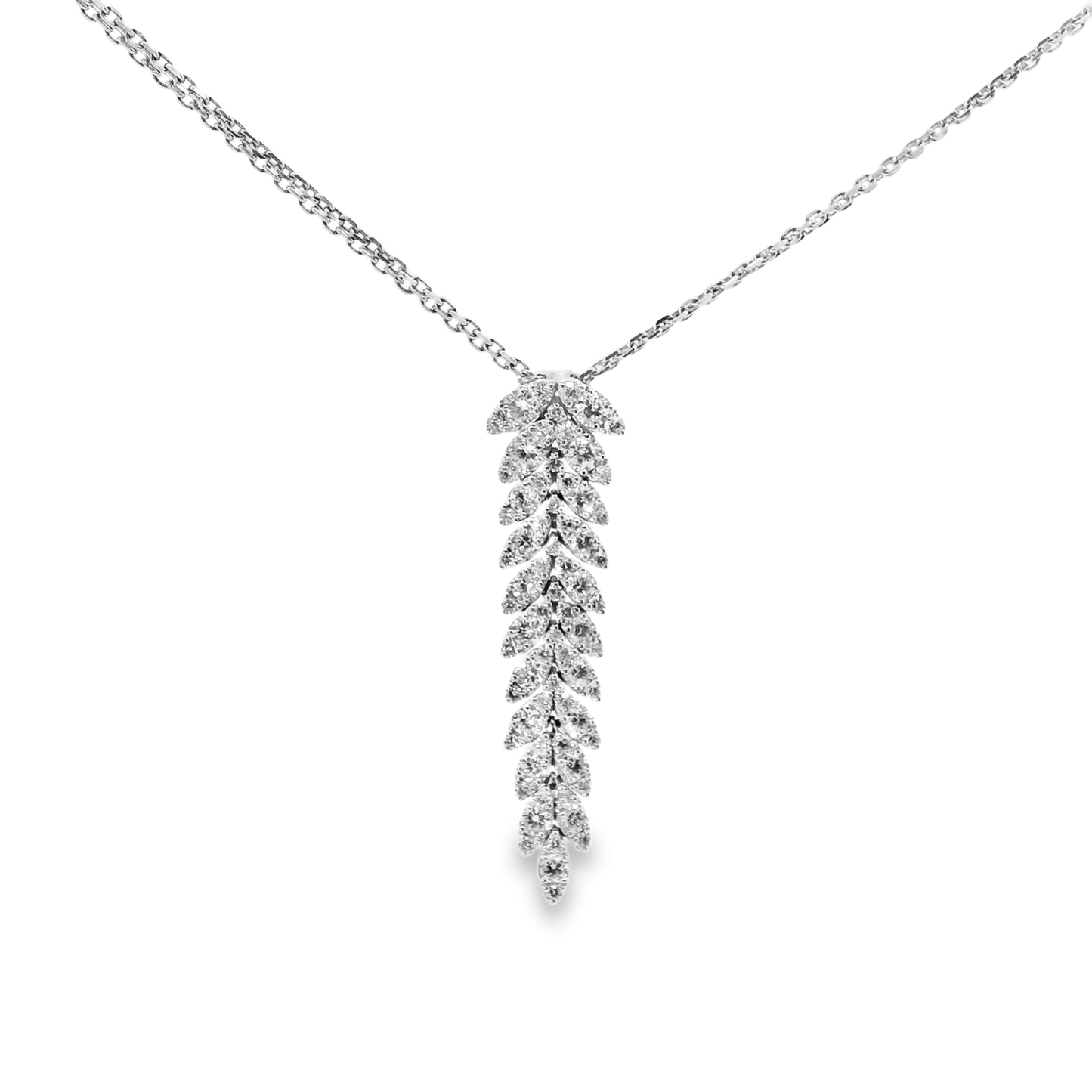 1.55Ct Diamond Pendant 14k White Gold
