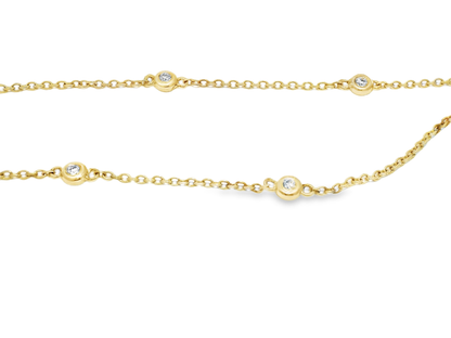 0.17CT Diamond C Initial Pendant 14k Yellow Gold