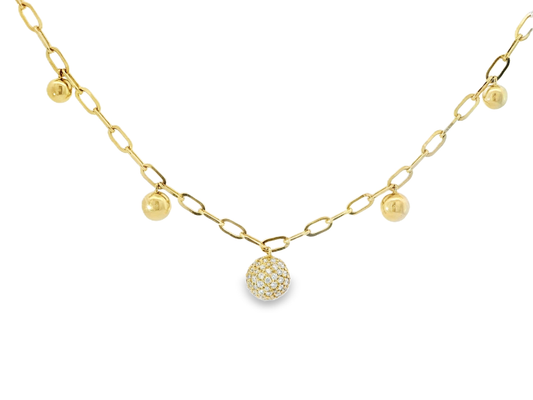 0.64CT Diamond Pendant 14k Yellow Gold