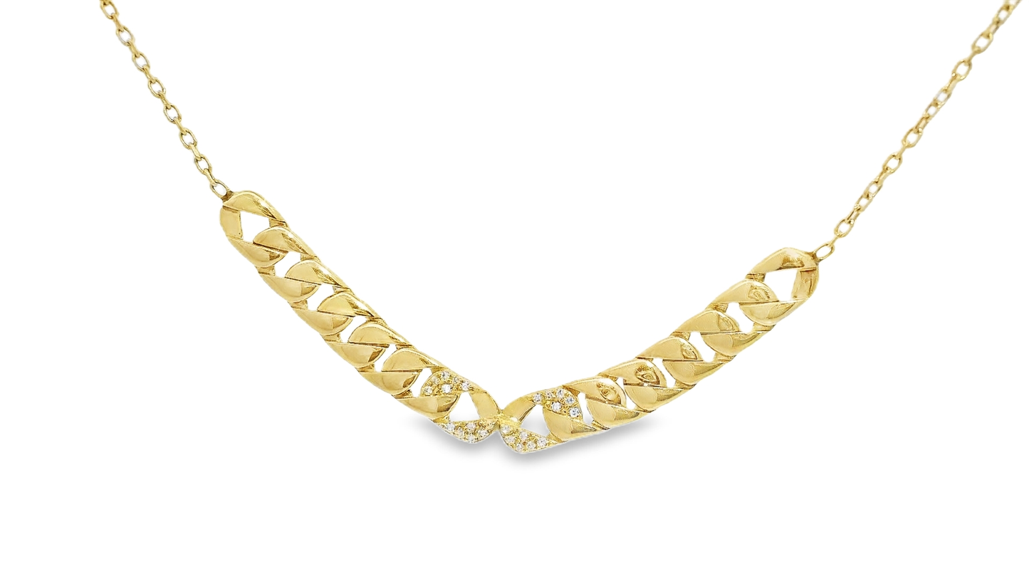 0.07CT Diamond Pendant 14K Yellow Gold