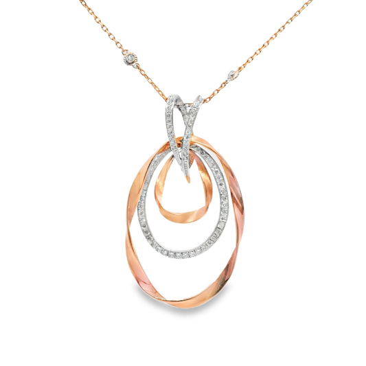 0.98CT Diamond Pendant 14k Gold