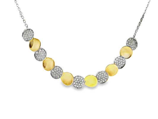 0.36CT Diamond Two Tone Pendant 14k Gold