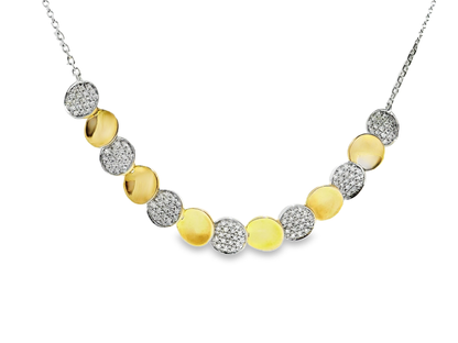 0.36CT Diamond Two Tone Pendant 14k Gold