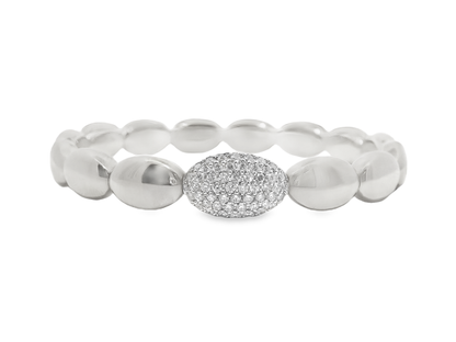 0.65CT Diamond Bangle 18k White Gold