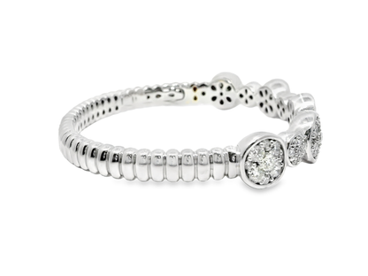 3.04CT Diamond Bangle 14k White Gold