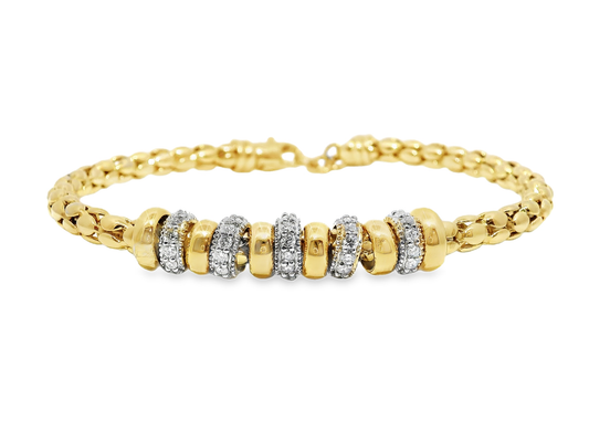 1.10CT Diamond Bangle 14k Yellow Gold