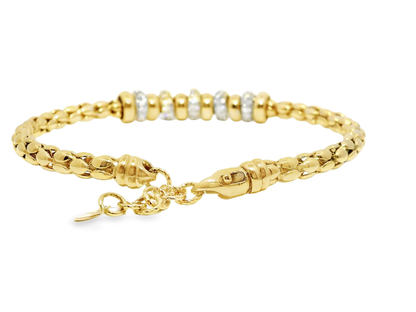 1.10CT Diamond Bangle 14k Yellow Gold