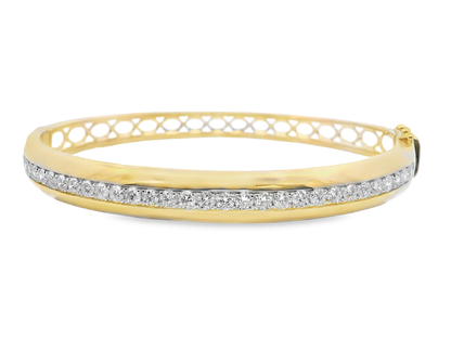 1.90CT Diamond Bangle 14k Yellow Gold