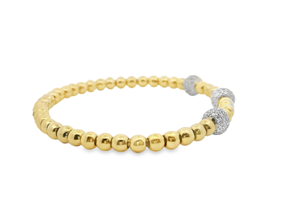 1.45CT Diamond Stretch Bangle 14k Yellow Gold