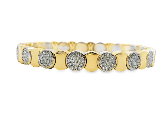 1.62CT Diamond Bangle 14k Yellow Gold