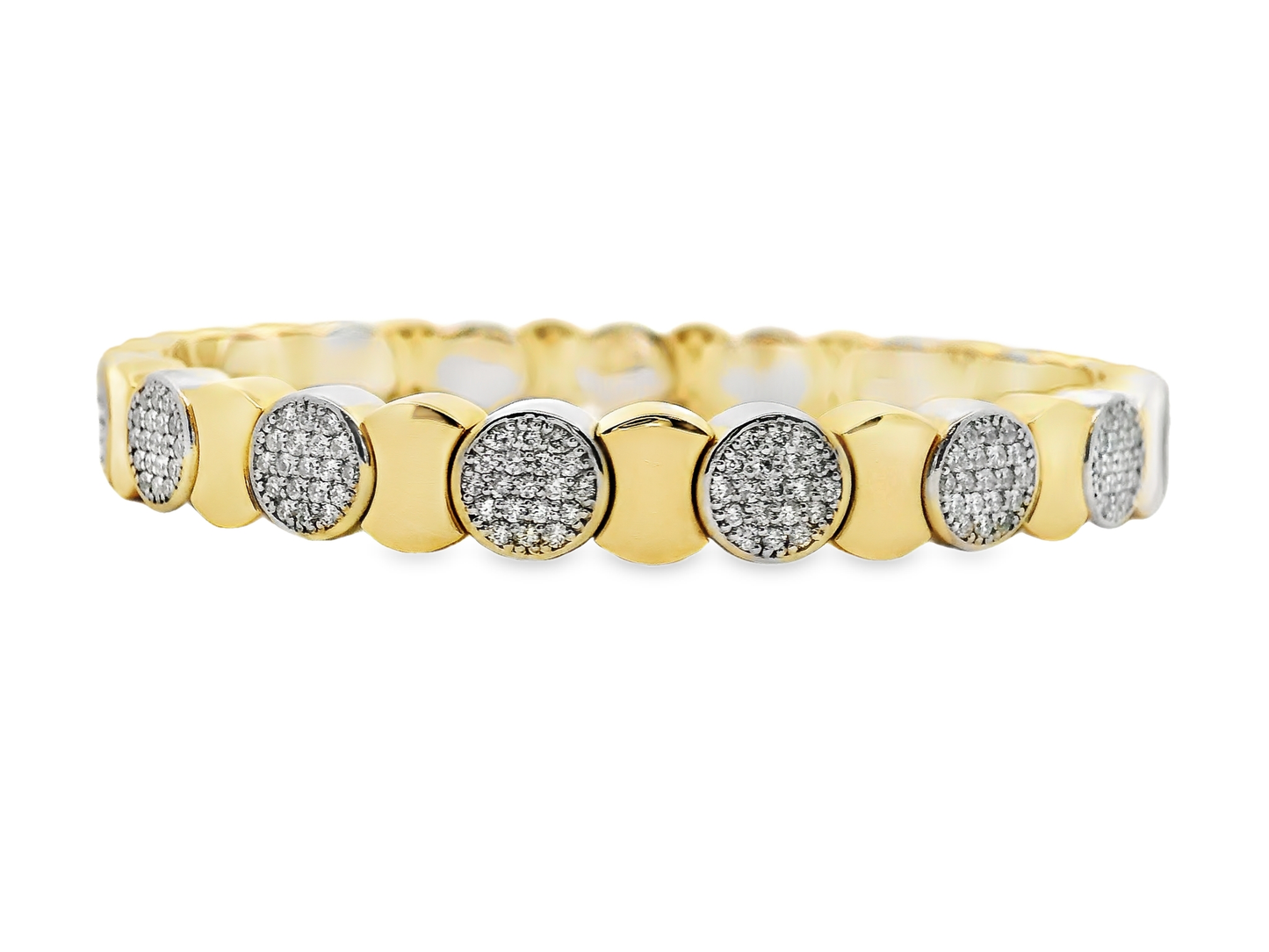 1.62CT Diamond Bangle 14k Yellow Gold